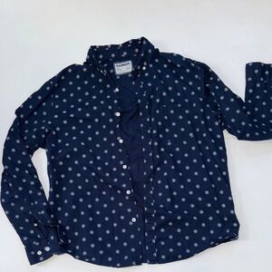 Express Navy Star Pattern Dress Shirt